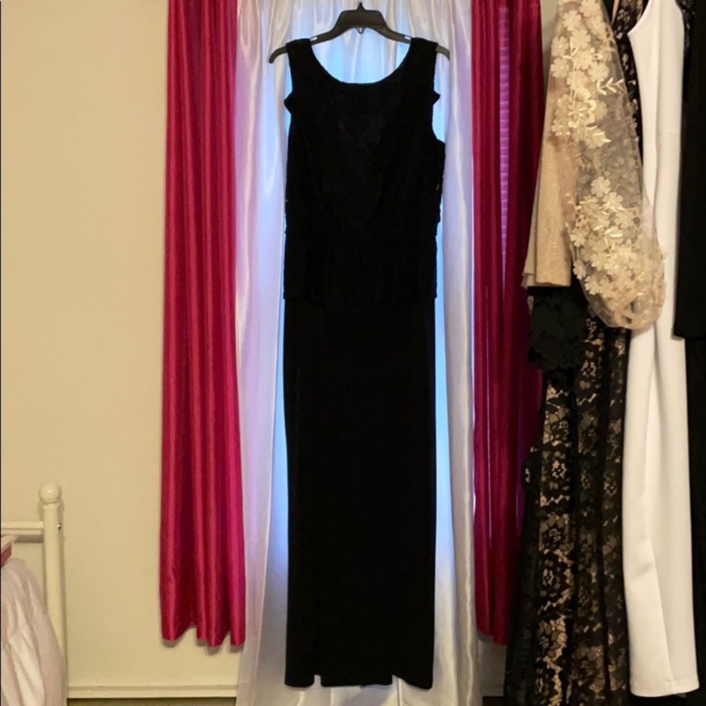 Black Jumpsuit with Lace Overlay Top